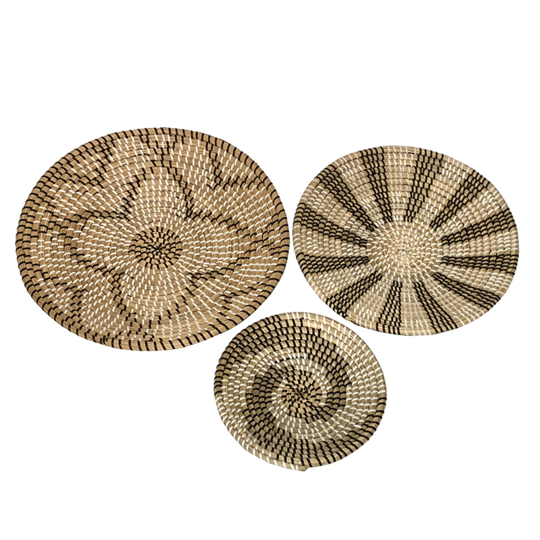JURI DECO WALL SET 3PCS SEAGRASS NATURAL WHITE BLA