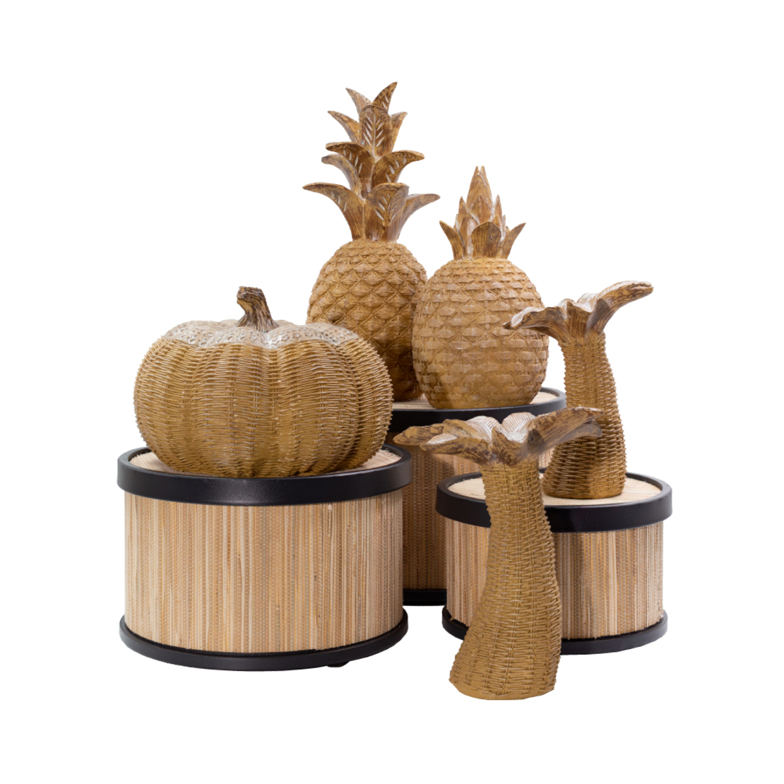 GINKO 5 DECO PINEAPPLE POLYRESIN NATURAL D15xH33,5