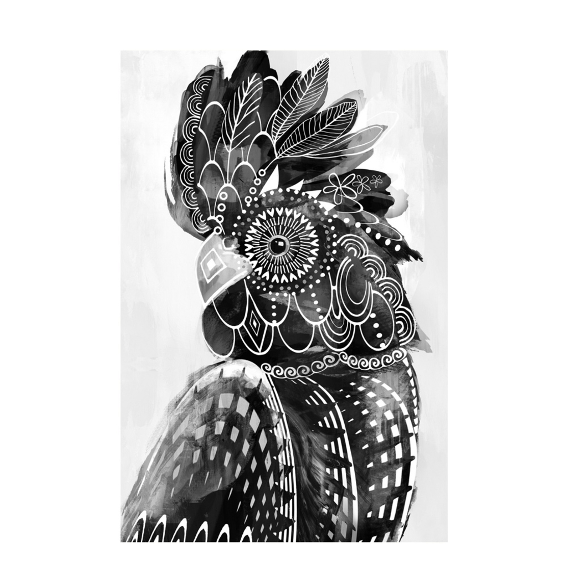 BLACK MAJOR PAINTING CANVAS WHITE BLACK WOOD 80x12