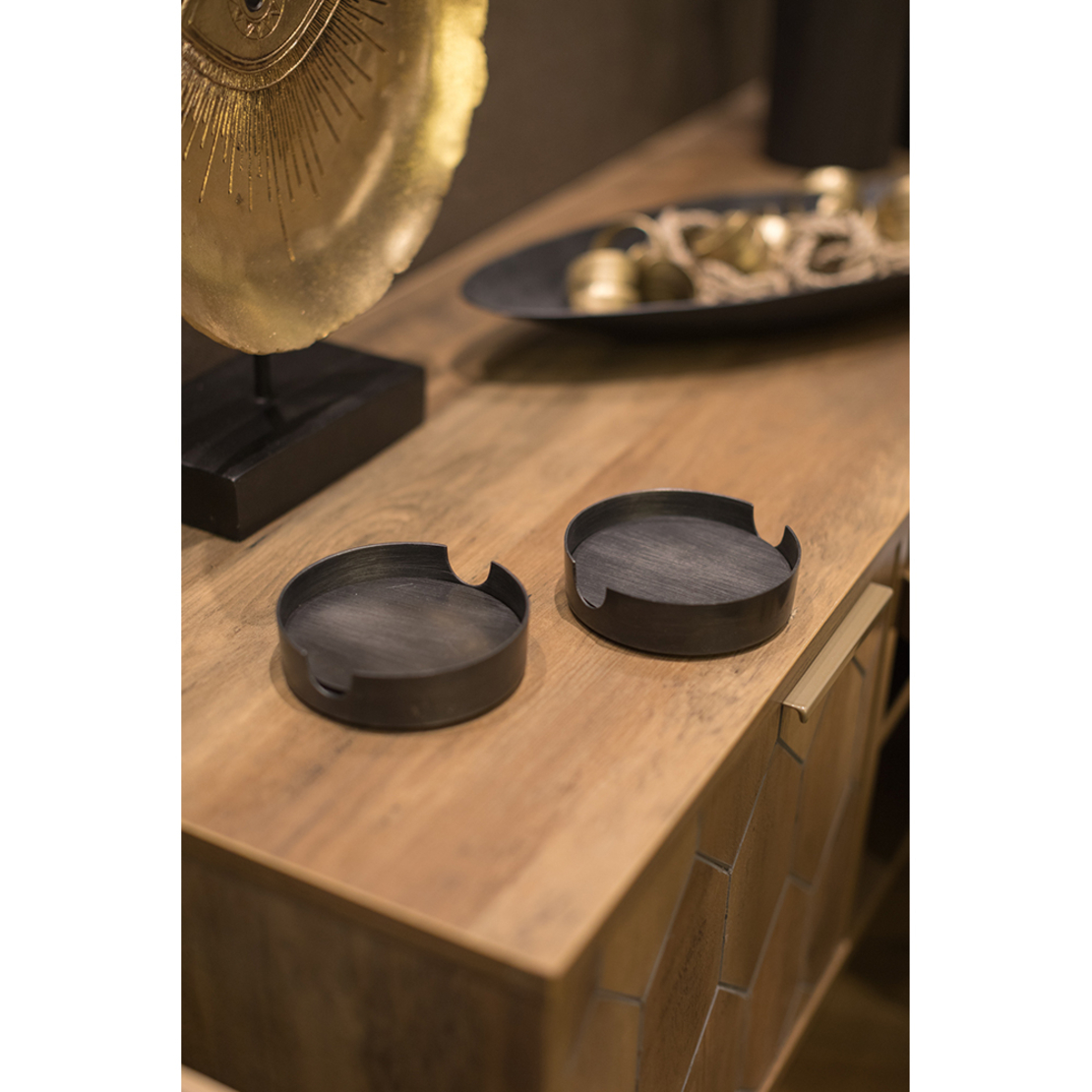 COAL COASTER ALUMINIUM GRAPHITE D11xH3cm IN