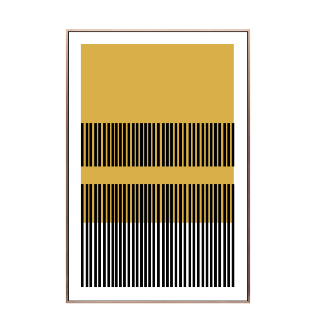 ALSAR LINE PAINTING CANVAS WHITE YELLOW WOOD FRAME