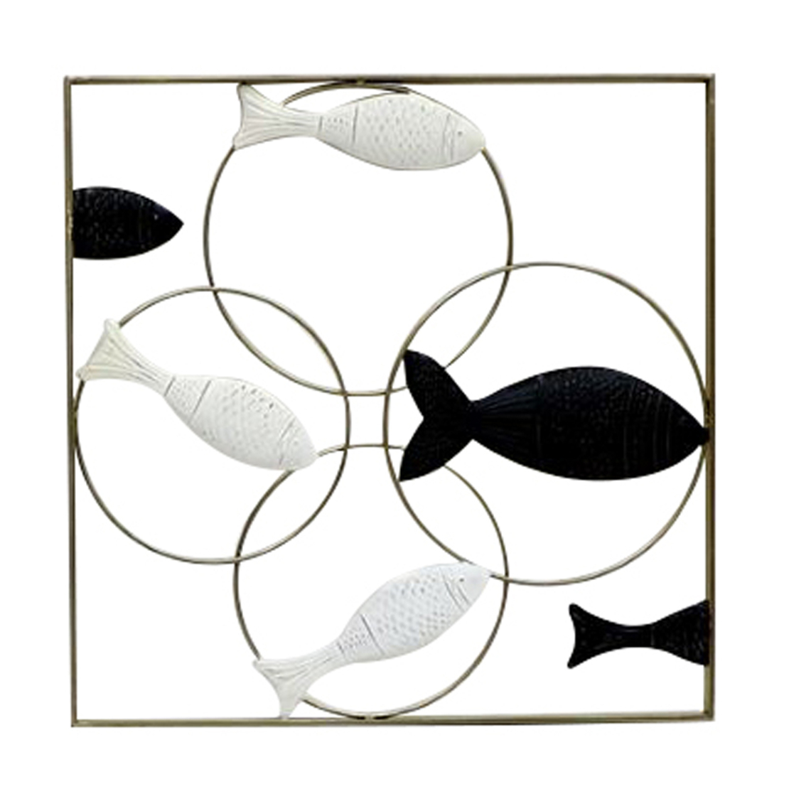 BRINE DECO WALL METAL WHITE BLACK GOLD 50x2xH50cm