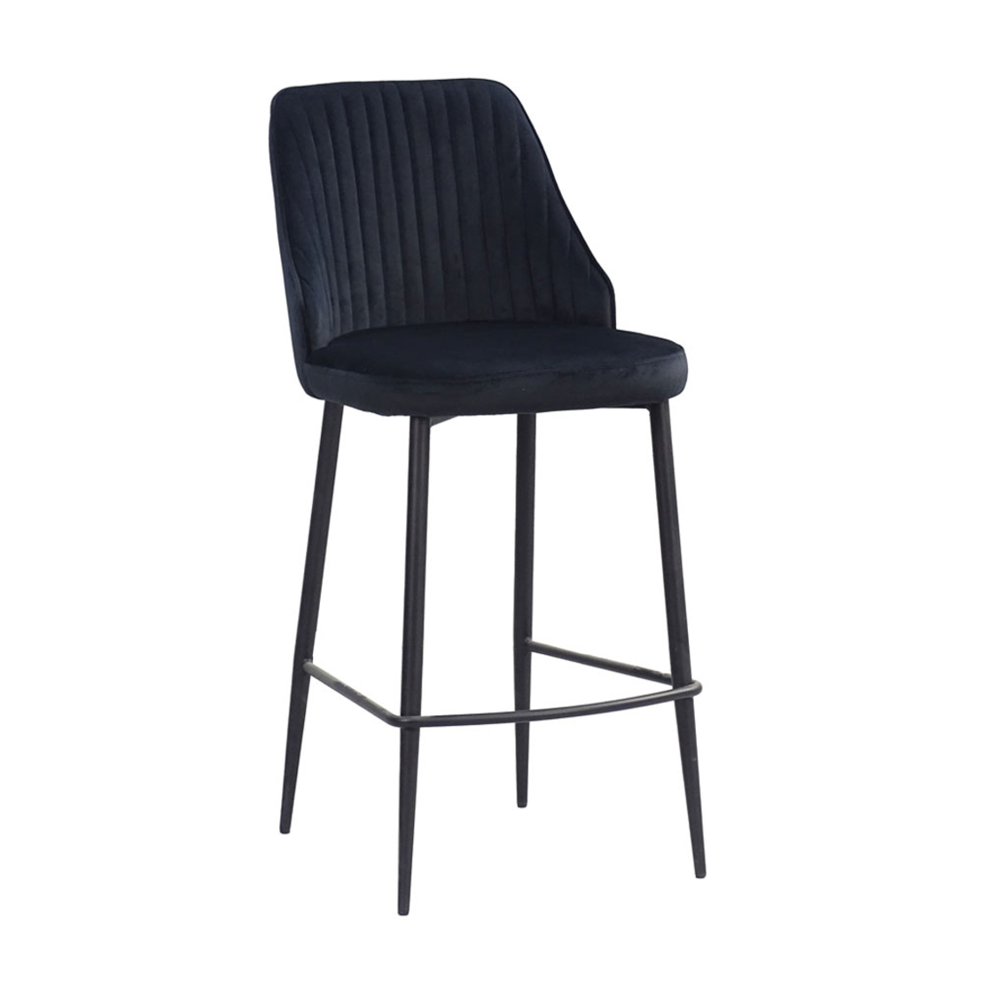 KING STOOL BAR FABRIC BLACK METAL BLACK PRC