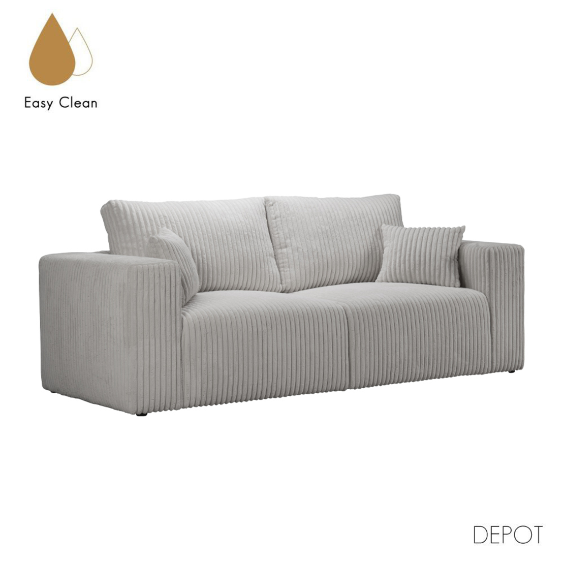 BULLET SOFA 3SEAT EASY CLEAN FABRIC GREY E1 EU