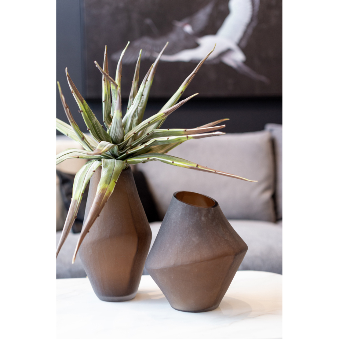 SAHARA VASE GLASS BEIGE D23x26 PRC