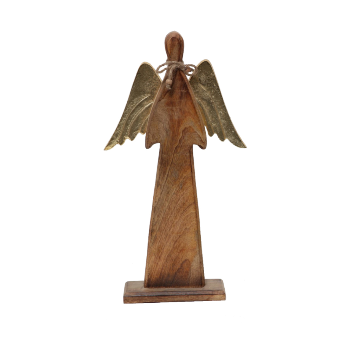 XMAS ELSA ANGEL WOOD MANGO ALUMINIUM NATURAL GOLD