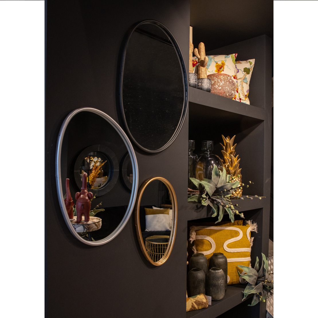 STONE GOLD MIRROR WALL METAL GOLD MAT 26x2,5xH40,6cm PRC