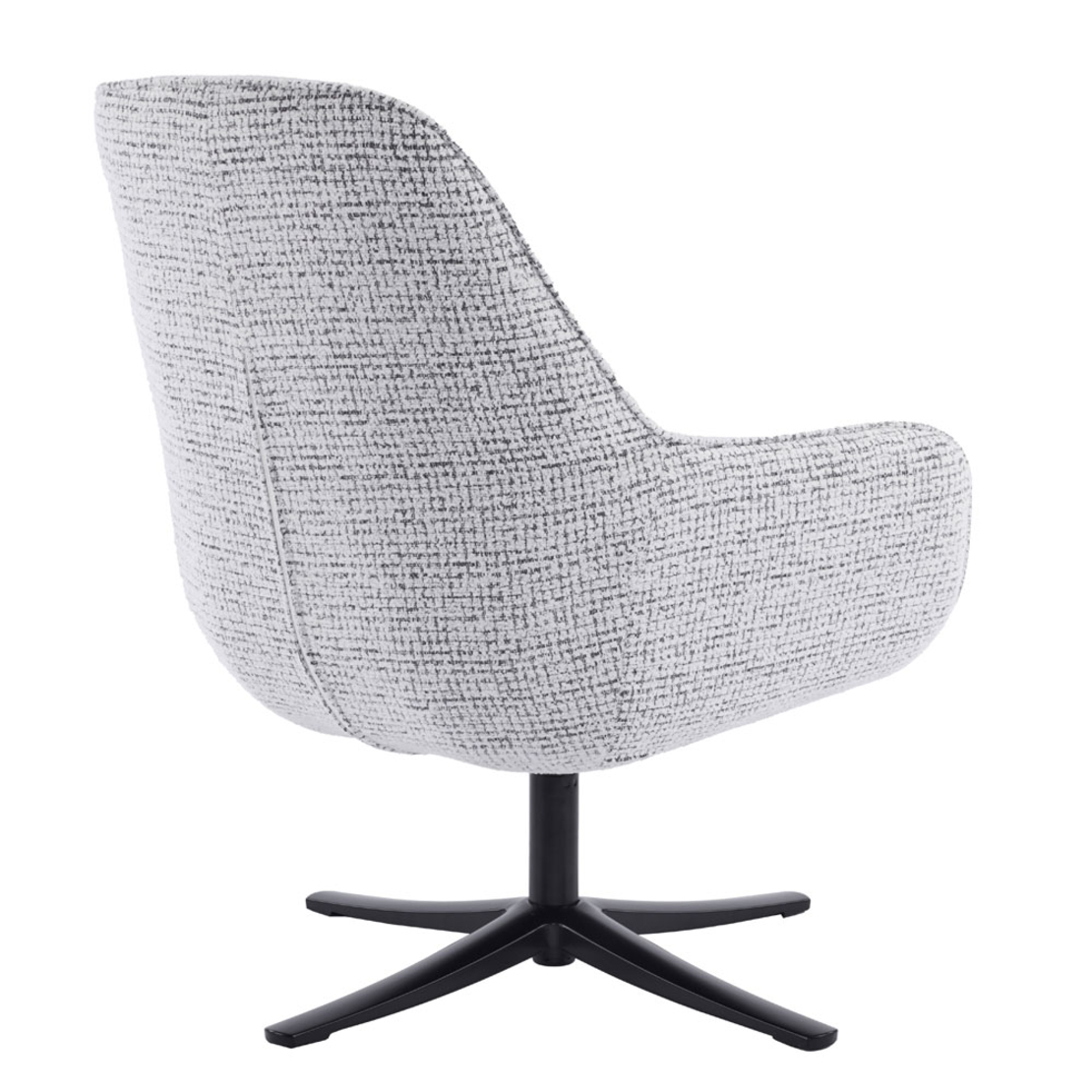 TIFFANY ARMCHAIR SWIVEL FABRIC WHITE WITH PATTERN METAL BLACK PRC