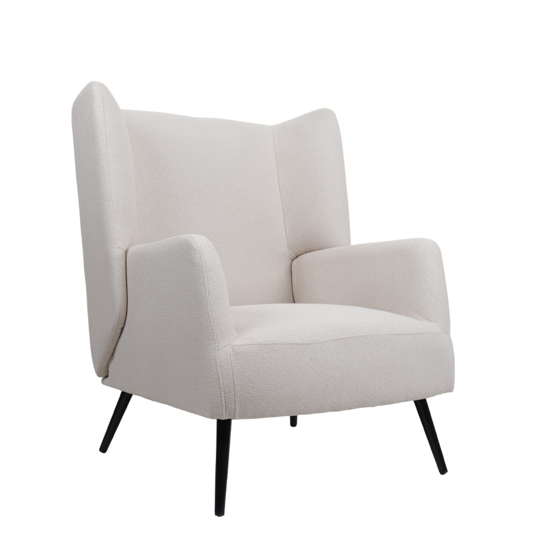 MONACO ARMCHAIR FABRIC BEIGE WOOD RUBBERWOOD BLACK
