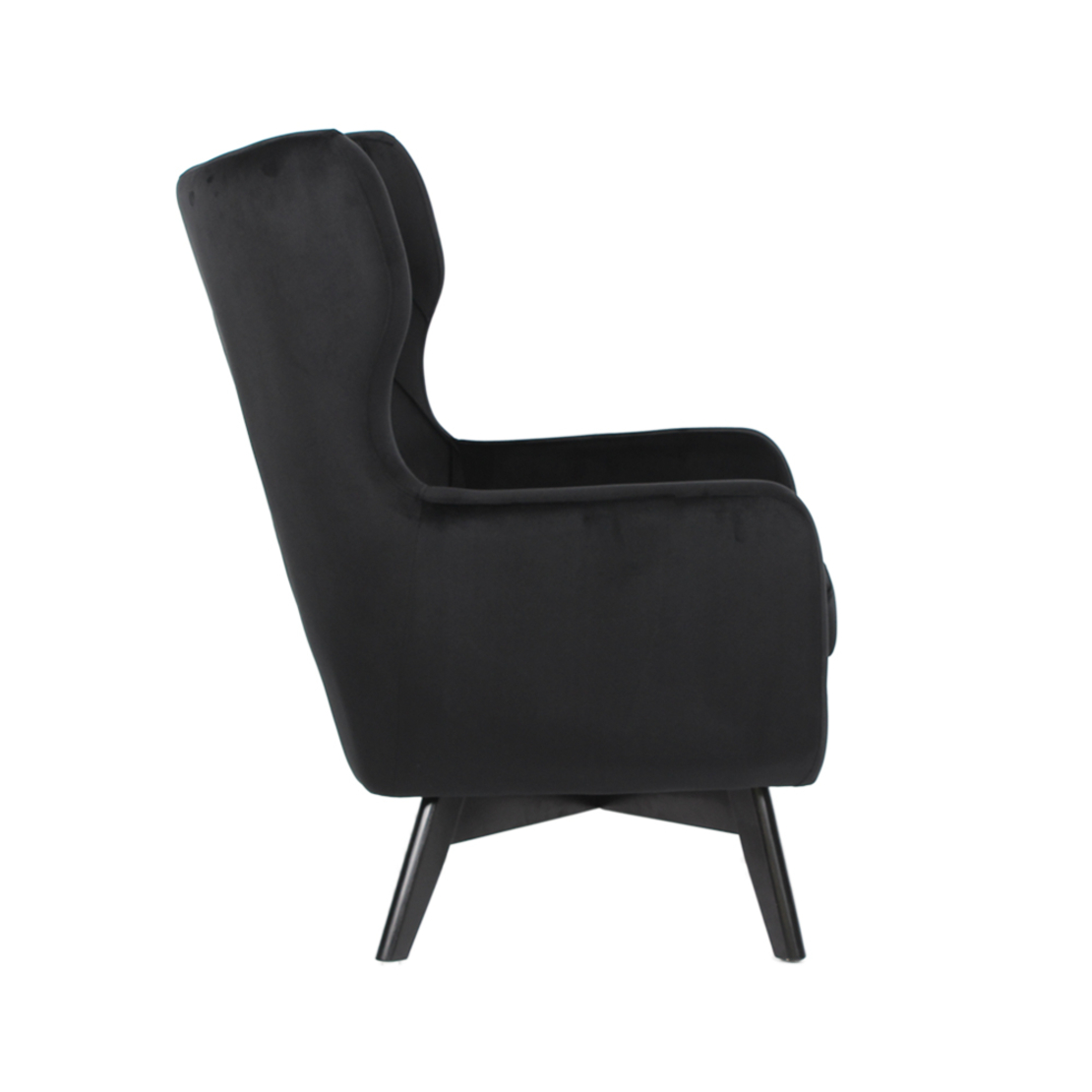 SALINA ARMCHAIR FABRIC BLACK WOOD RUBBERWOOD BLACK E1 PRC