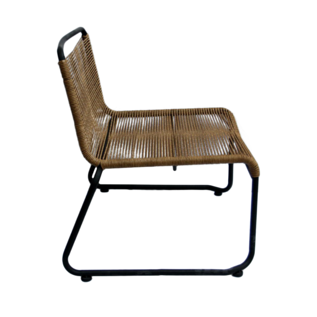 CORD ARMCHAIR PE IMITATED GRASS WOVEN NATURAL BLACK 73x64xH71cm PRC