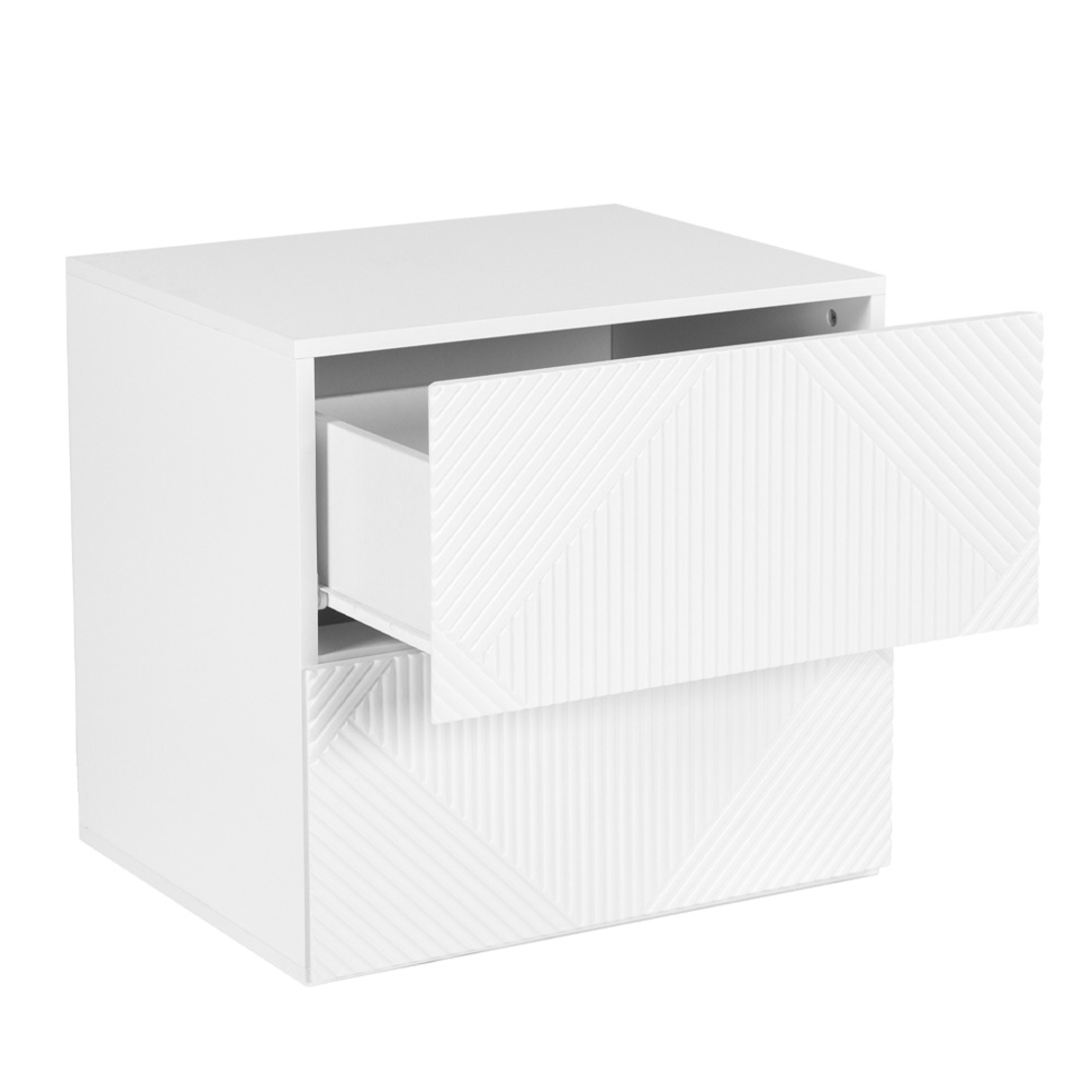 MEZZA LUNA NIGHTSTAND 2DRAWERS MDF WHITE E1 PRC