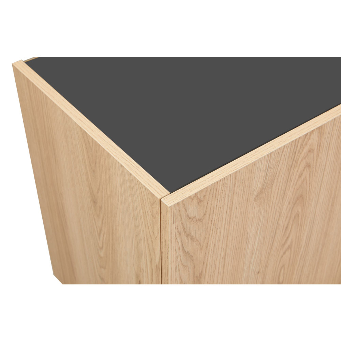 CUBIUS TV STAND 4DOORS MELAMINE NATURAL MELAMINE SMOKE BLACK 182x39x59 E1
