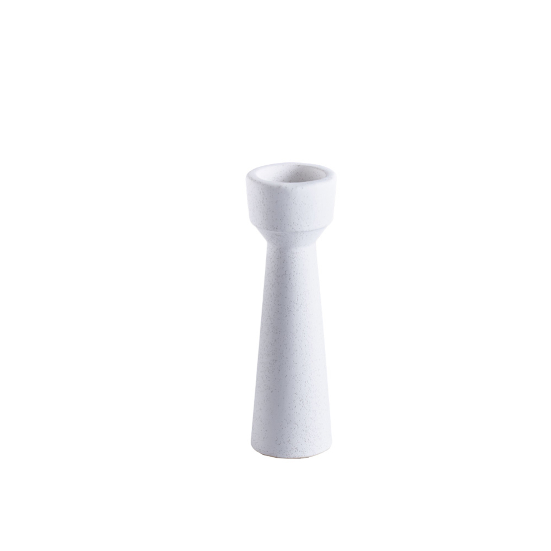 DARIS CANDLE HOLDER CERAMIC WHITE 6x6xH20cm PRC