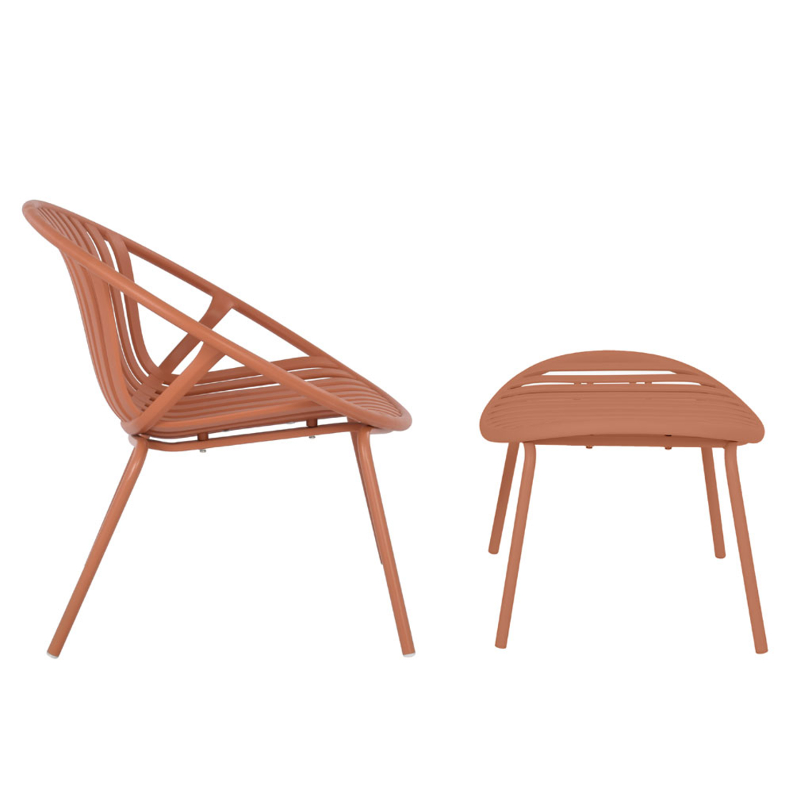 NADIN ARMCHAIR SET 2PCS PP TERRACOTTA PRC