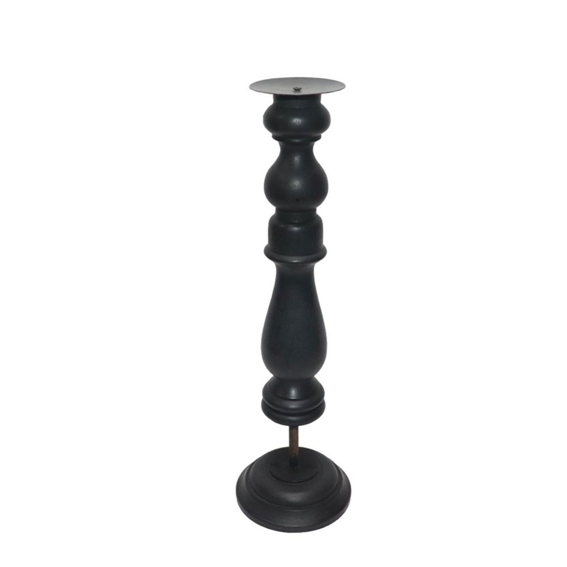 HIPPO CANDLE HOLDER WOOD METAL BLACK D12xH41cm IN