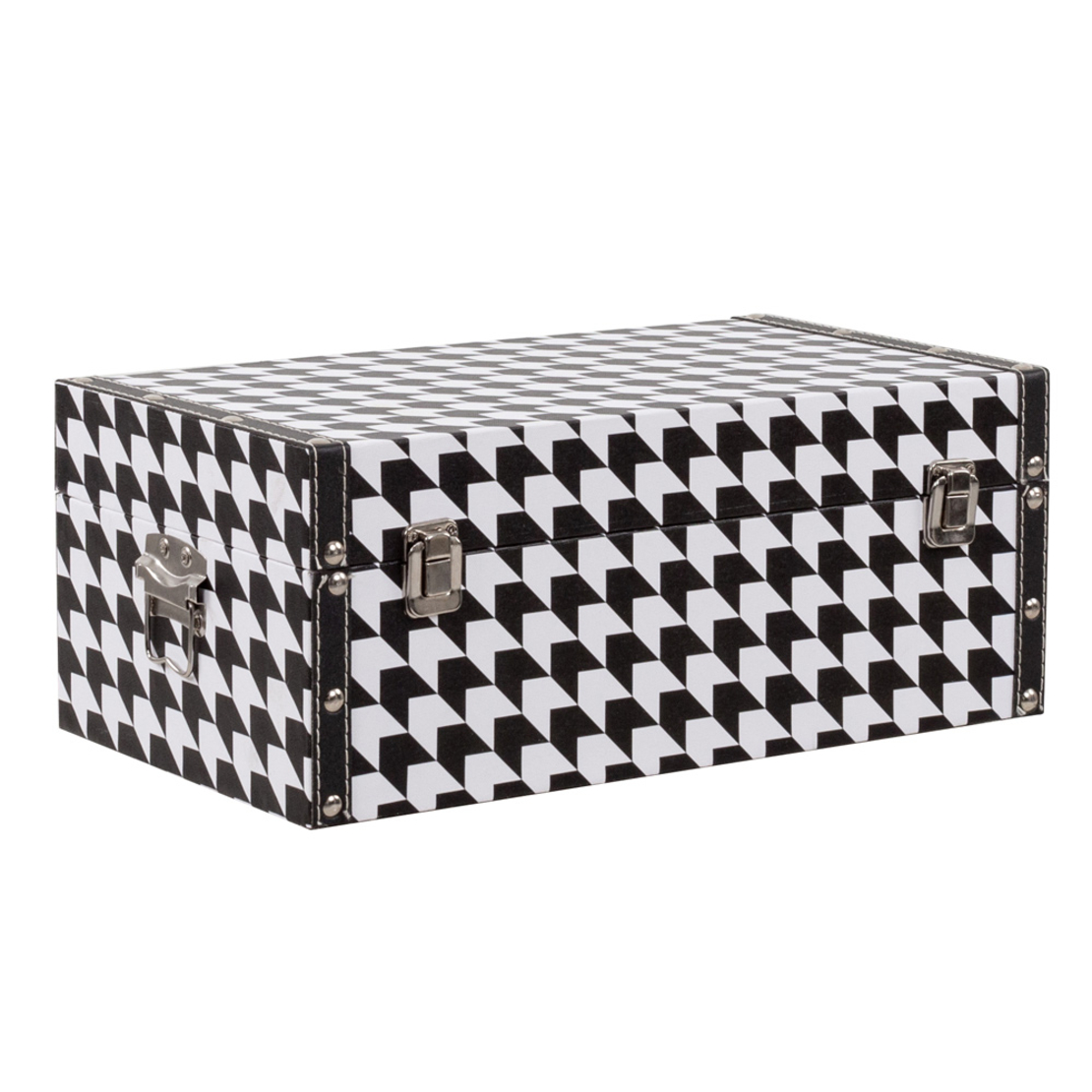 FERRE CHESTS SET 4PCS CANVAS BLACK WHITE MDF 64x40xH40cm E1 PRC