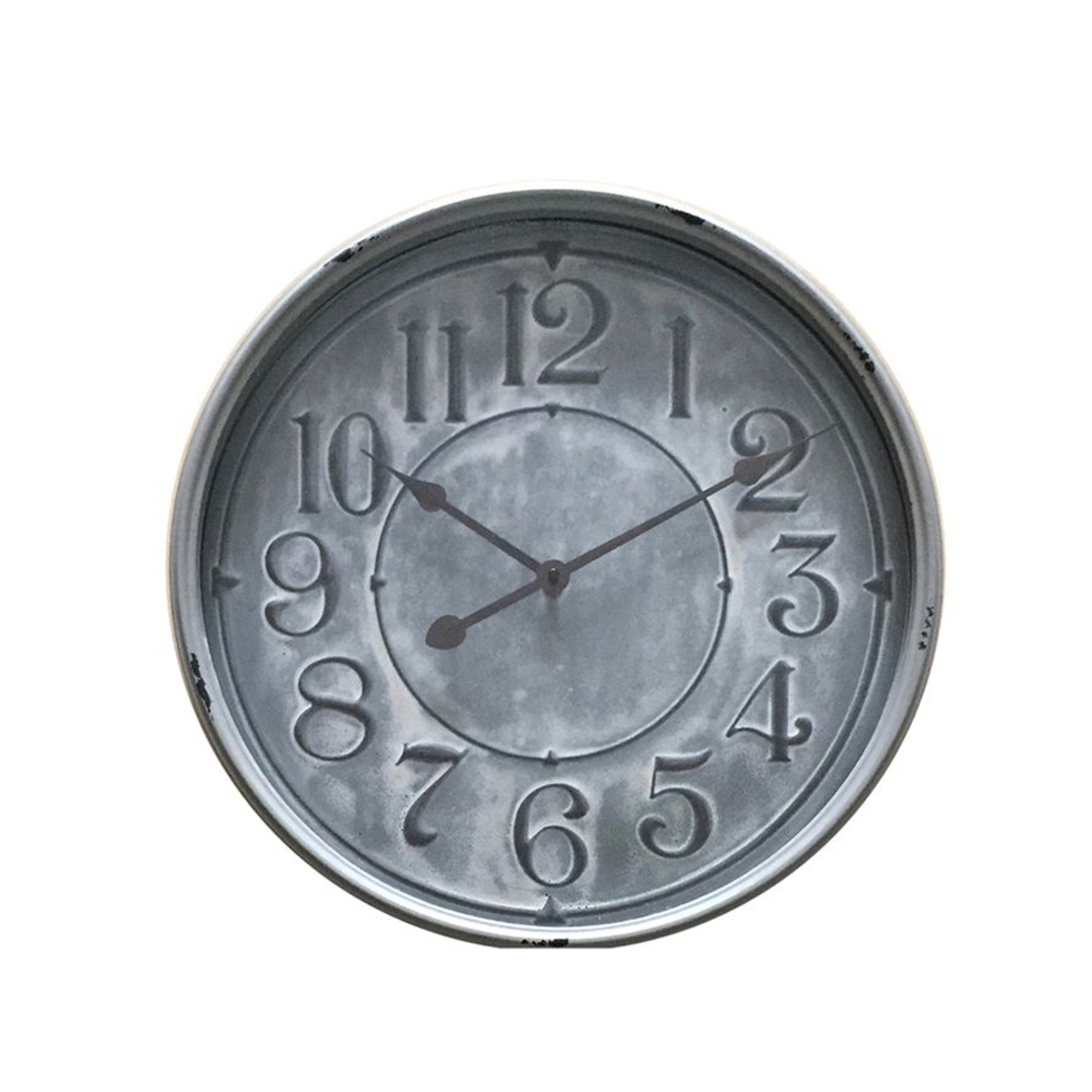 PERE CLOCK WALL METAL GLASS GREY D48x6,5cm PRC