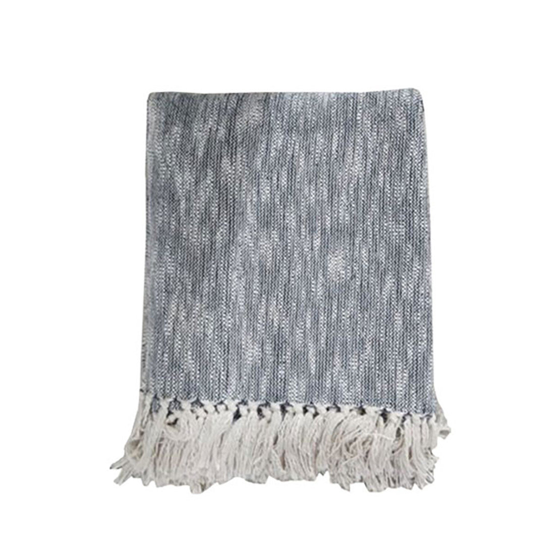 SAND THROW DECO COTTON WHITE BLACK 125x150cm E1 IN