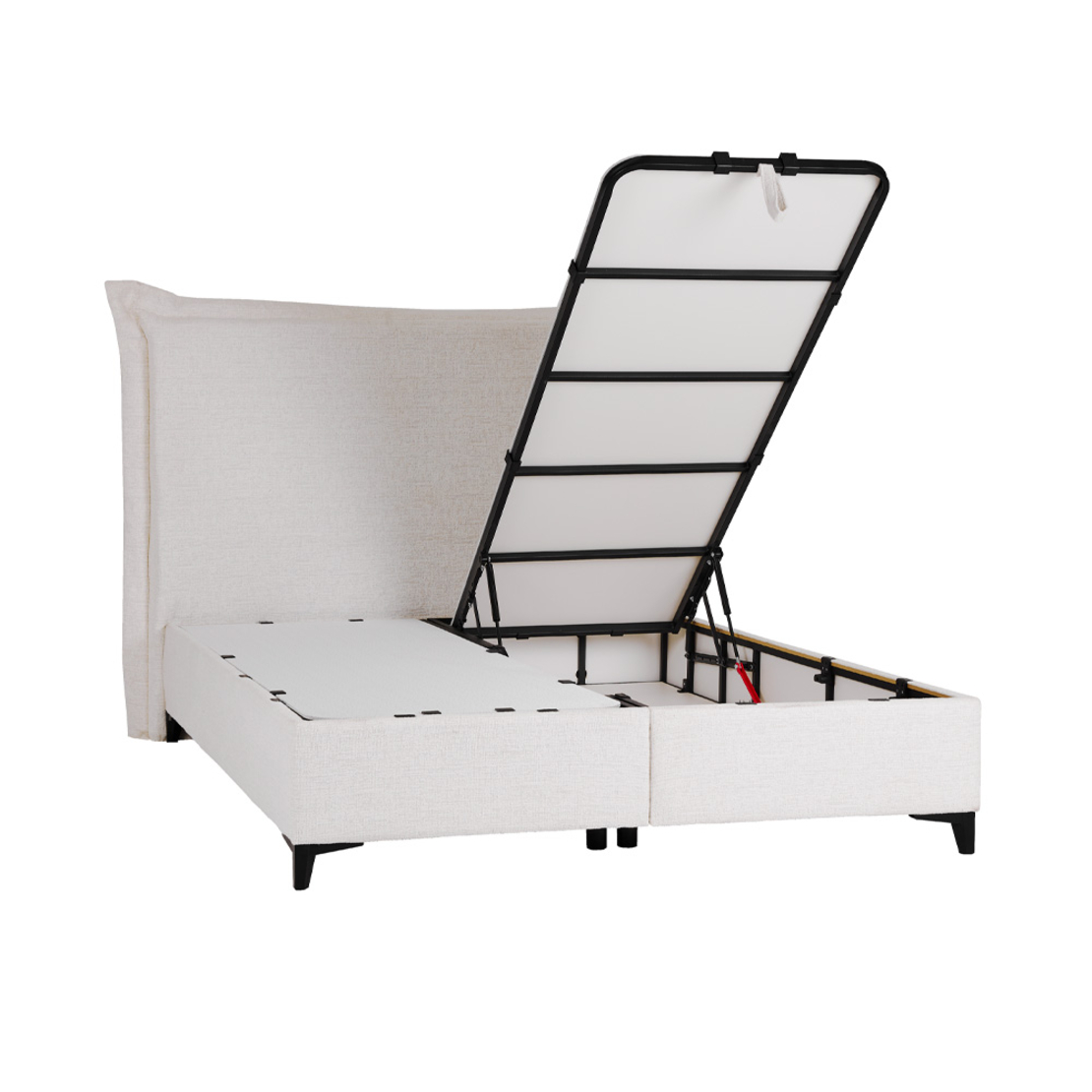 LONGWAVE BED WITH STORAGE (FOR MATTRESS 160x200cm) FABRIC OFF WHITE 06-900 E1 TR