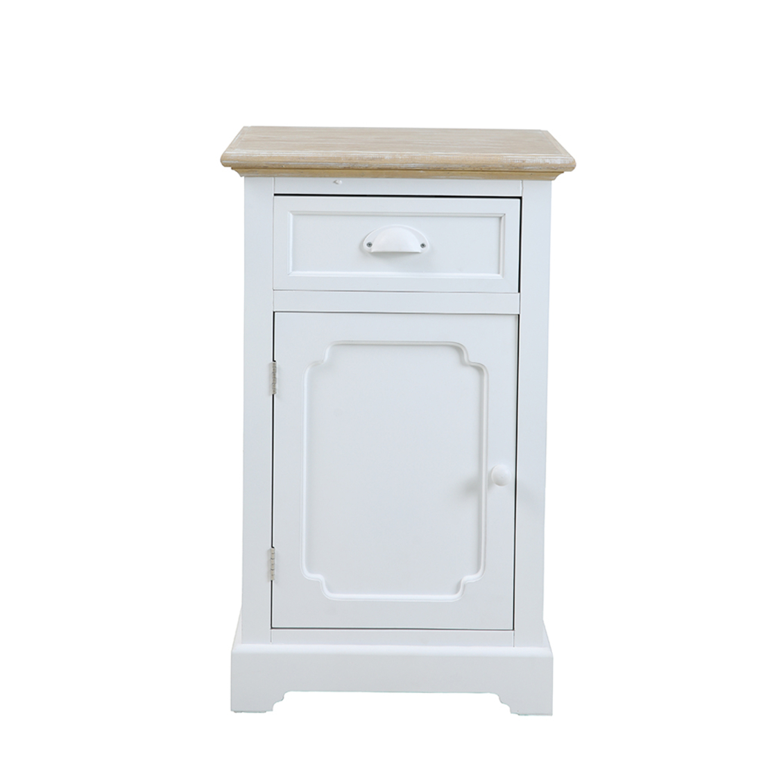 KIMOLOS NIGHTSTAND 1DOOR 1DRAWER LACQUERED MDF WHITE VENEER NATURAL E1 PRC