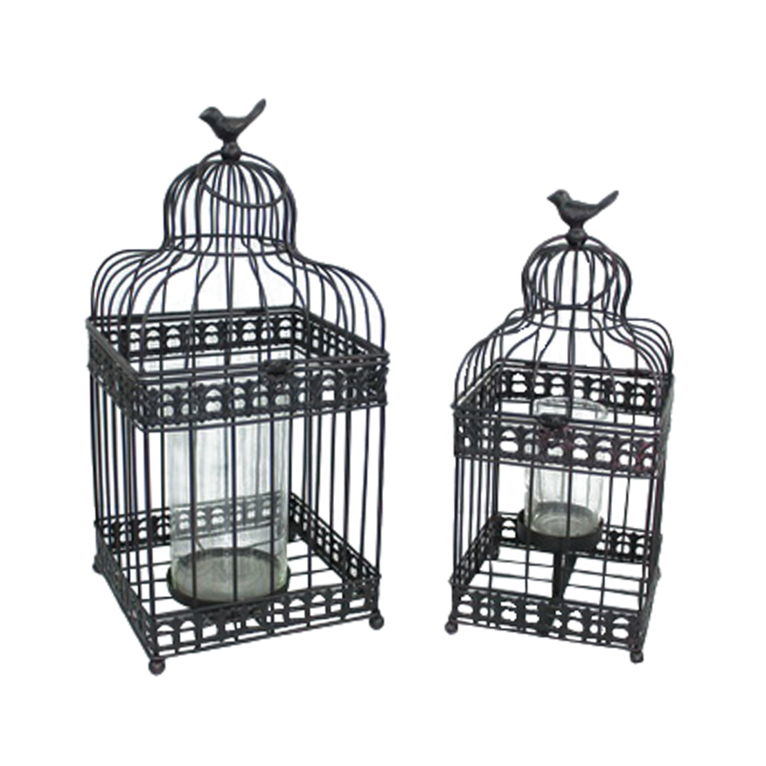 DAISY DECO CAGE SET 2PCS METAL BLACK 20x20xH46cm P