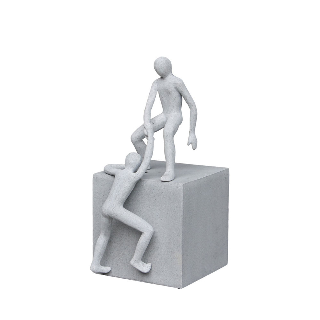 HELPING HAND MAN DECO FIGURE ARTIFICIAL STONE GREY