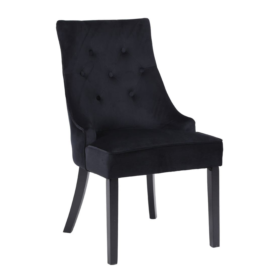 VERONA CHAIR WITH METAL RING FABRIC BLACK WOOD PIN