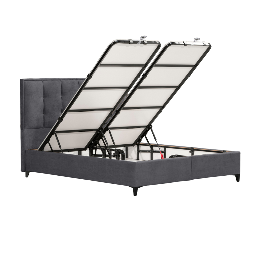PIANO BED WITH STORAGE (FOR MATTRESS 160x200cm) CHENILLE GREY 07-780 E1 TR