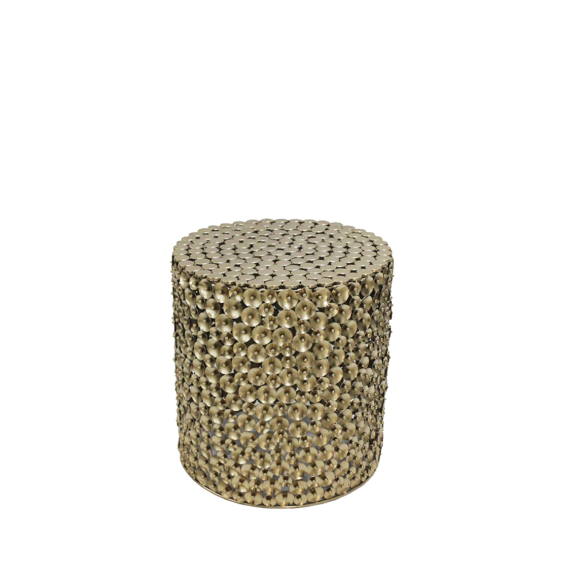 POPPY COFFEE TABLE SET 2PCS METAL GOLD ANTIQUE 44x44xH46,5cm IN