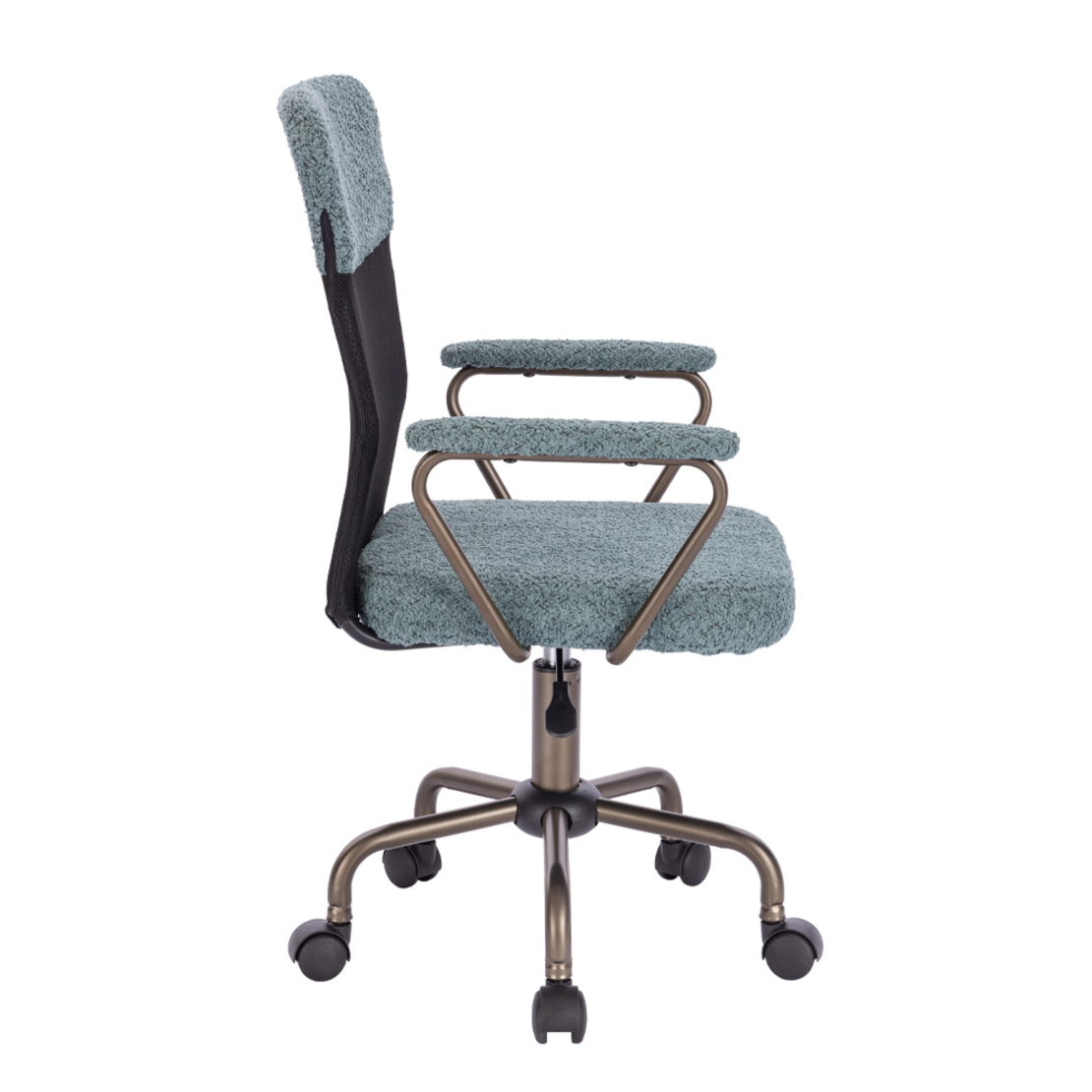 BELL CHAIR DESK FABRIC MINT GUNMETAL 54x52xH92cm P