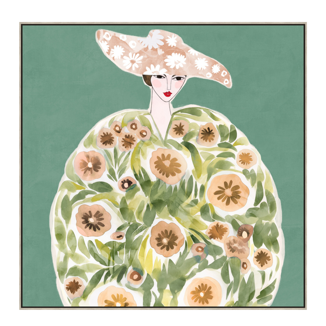 FLORAL LADY 2 PAINTING CANVAS MULTICOLOR WOOD FRAM