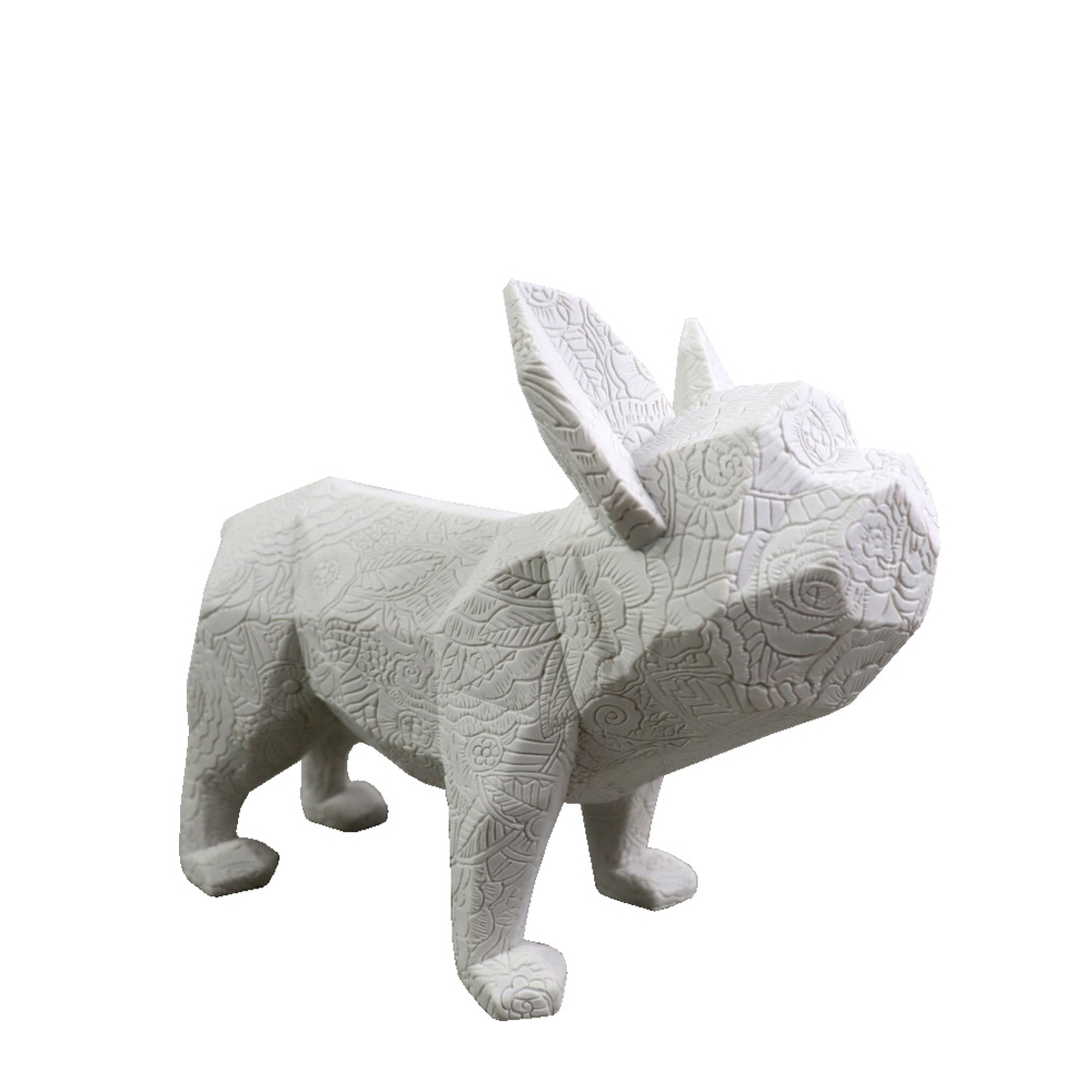 MONTY A DECO DOG POLYRESIN WHITE 22,5x11,5xH17,5cm