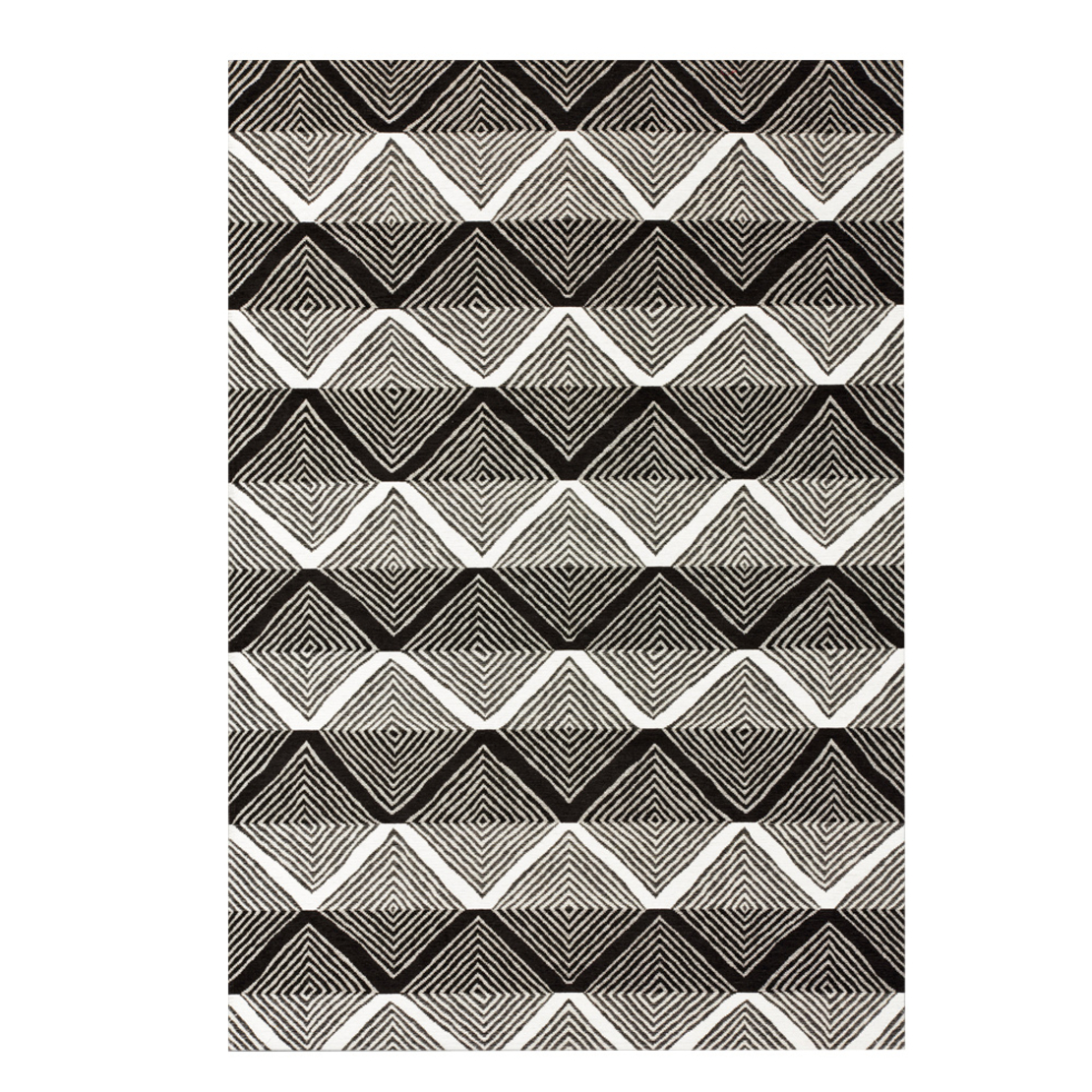 BASSET CARPET FABRIC BLACK WHITE 80x170xH1cm TR