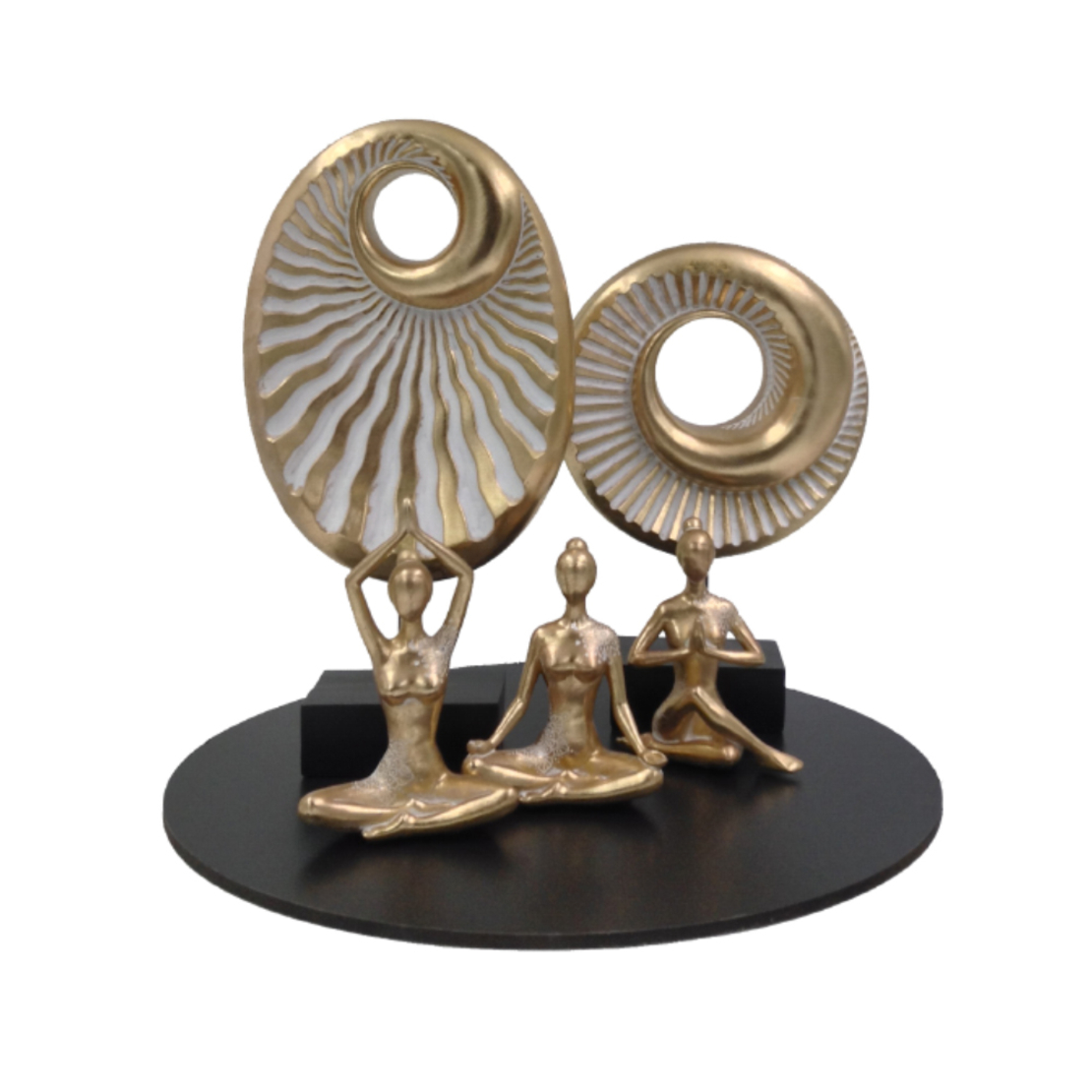 ESPIRAL OVAL DECO POLYRESIN GOLD BLACK 21,5x8,3xH4