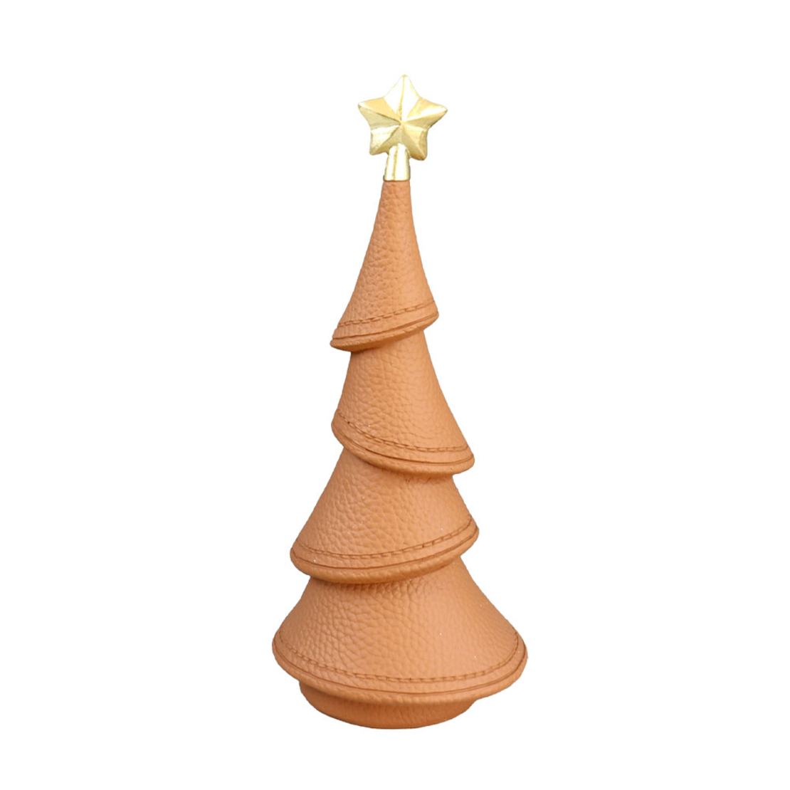 XMAS DREAM.III CHRISTMAS DECORATION TREE 10.5x8.5x24.5 POLYRESIN TABAC GOLD
