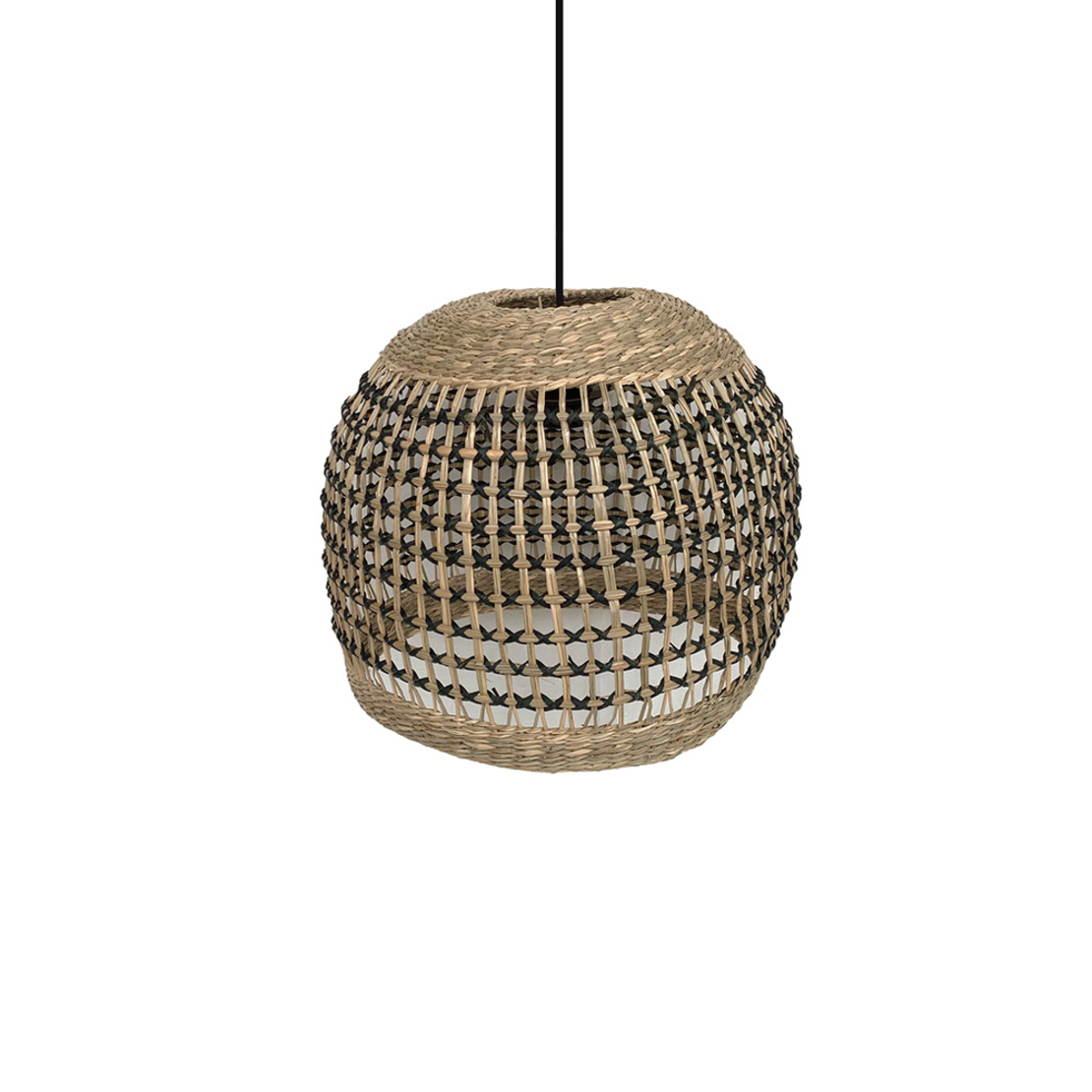 JABBAR LAMP PENDANT SEAGRASS NATURAL BLACK 35x35xH