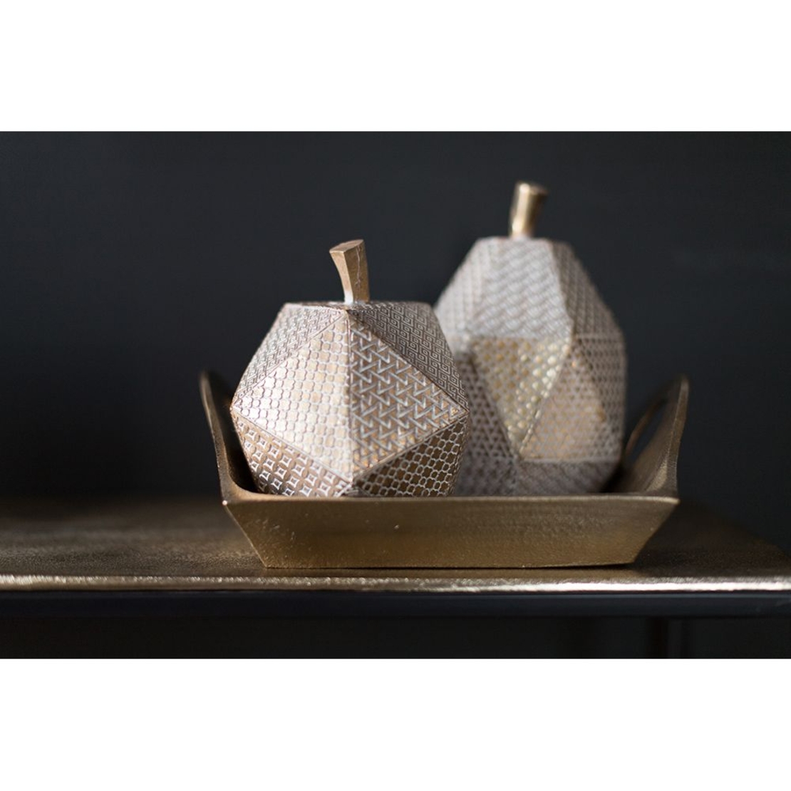 CARRE TRAY ALUMINIUM GOLD 27x24xH9cm IN