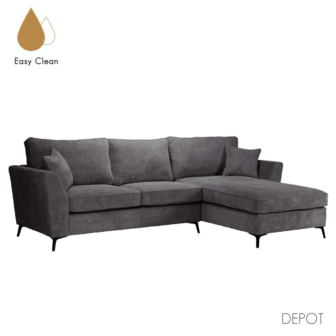 BOEL SOFA CORNER RIGHT EASY CLEAN FABRIC GREY E1 EU