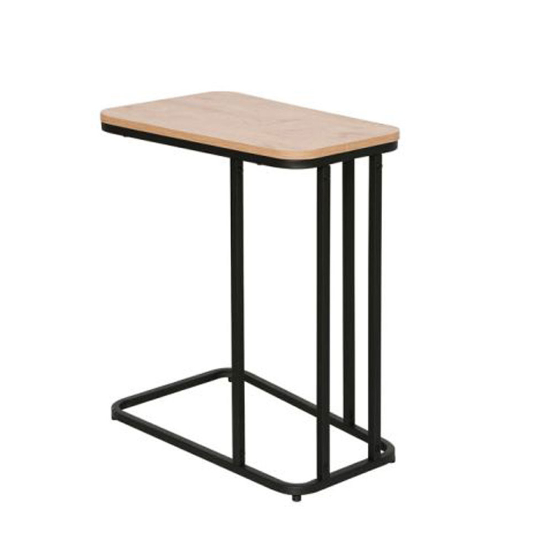 LAMDA SIDE TABLE MELAMINE NATURAL BLACK METAL 50x3