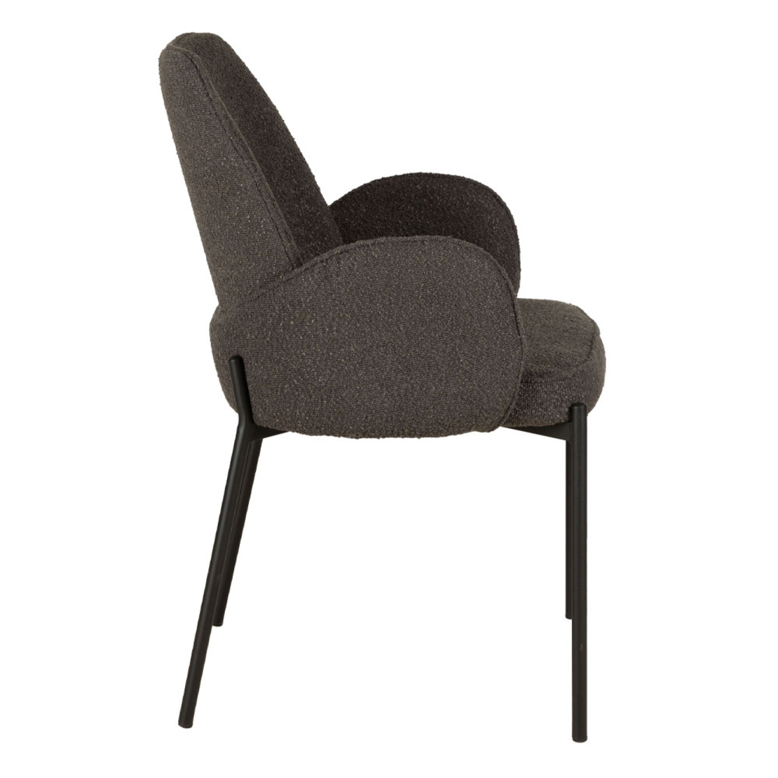 PETALS CHAIR FABRIC GREY DARK METAL BLACK PRC