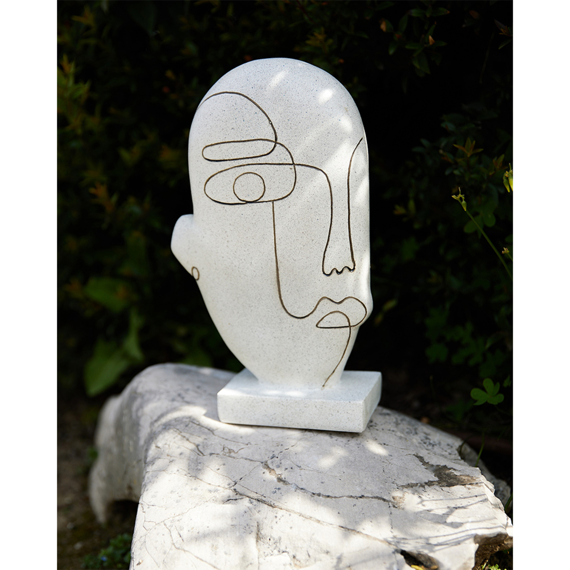 CUIDADO 3 DECO FACE POLYRESIN WHITE 17,5x8xH29,5cm