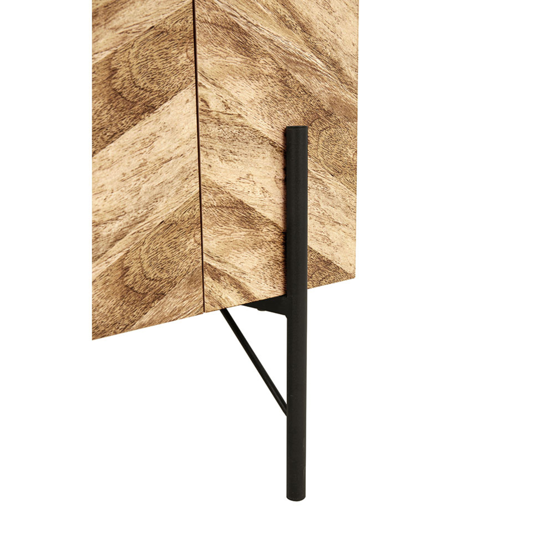 PARKE TV STAND CHIPBOARD WITH MELAMINE CARTA BLACK NATURAL WITH PATTERN METAL BLACK 160x43xH60cm E1 PRC