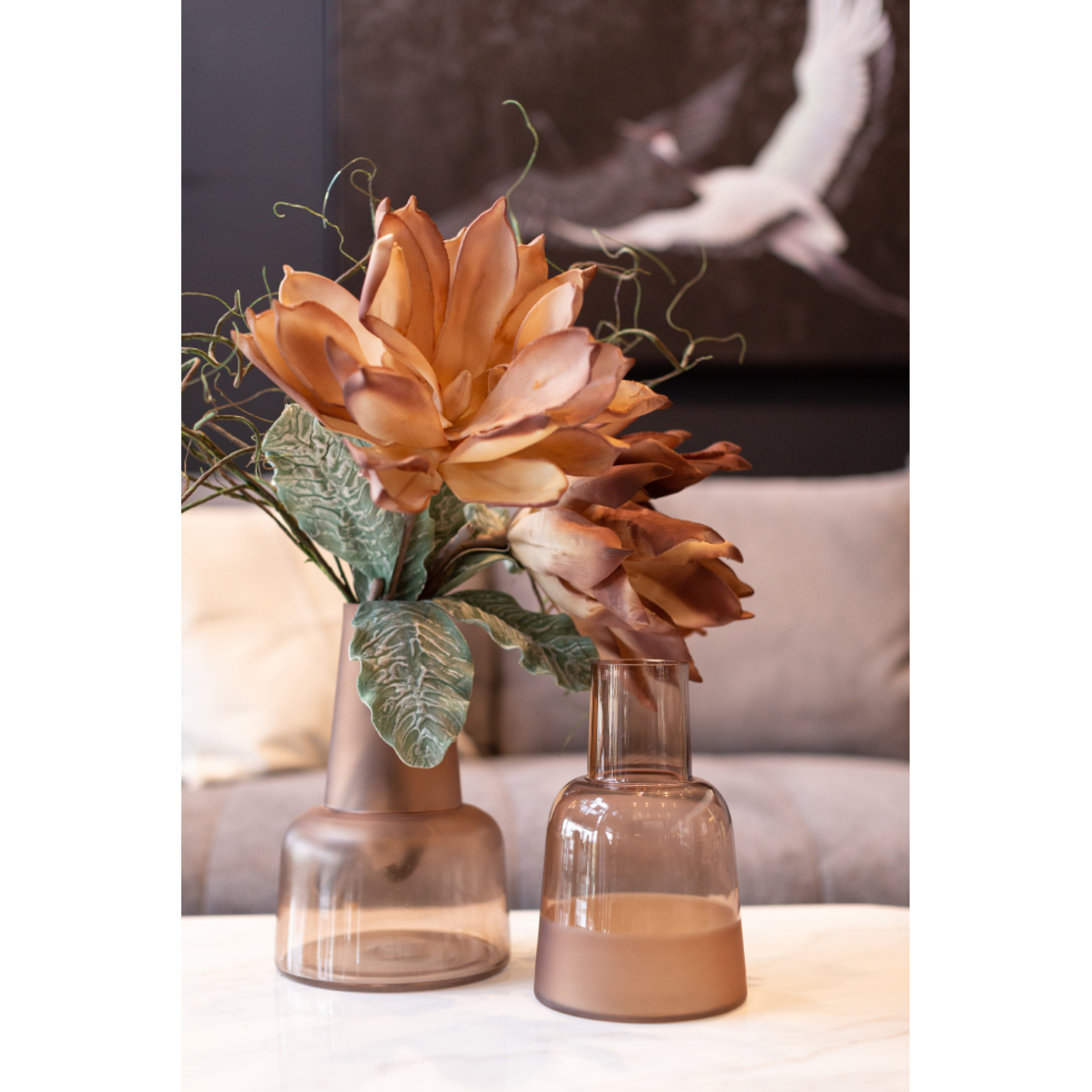 ZEME VASE GLASS TERRACOTTA D18xH27,5cm PRC