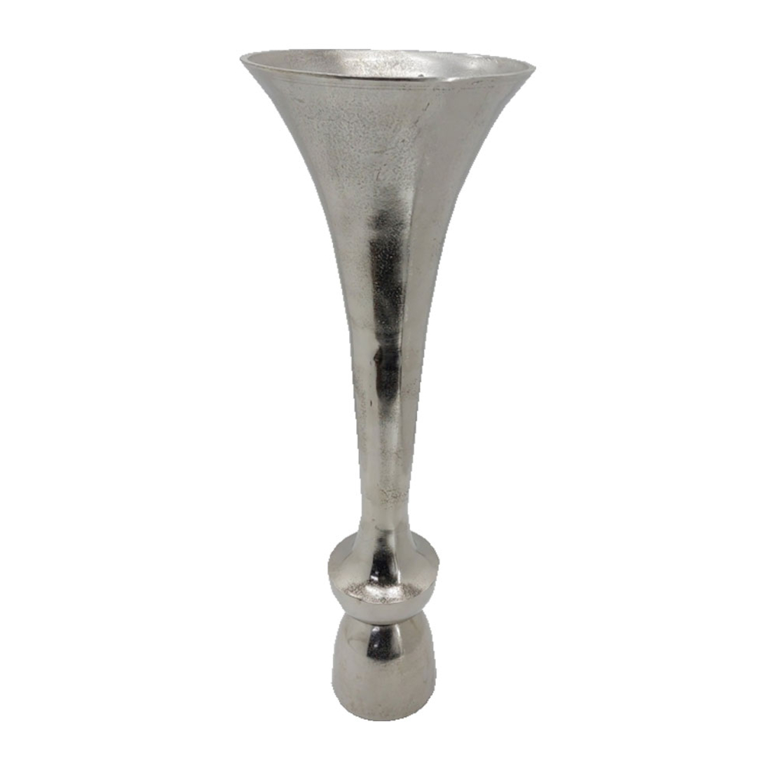 LUXOR VASE ALUMINIUM SILVER NICKEL 25,5x25,5xH78,7