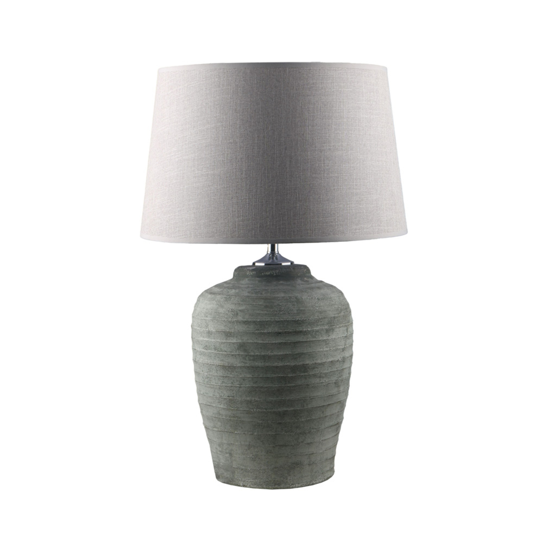 LINDOS LAMP TABLE 30x30x72 CERAMIC KHAKI GREY LINEN BEIGE