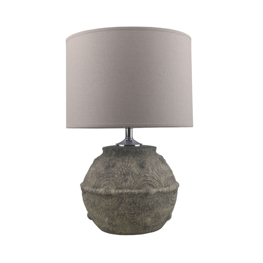 FESTOS LAMP TABLE 26x26x50 CERAMIC GREY BROWN LINEN BEIGE