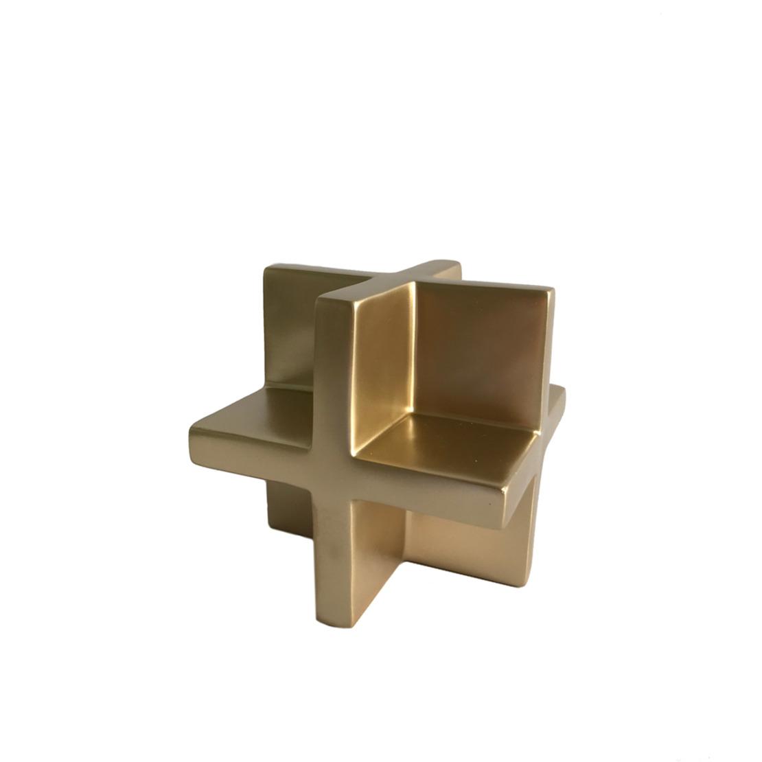 CUBE DECO POLYRESIN GOLD 15x15xH15cm PRC