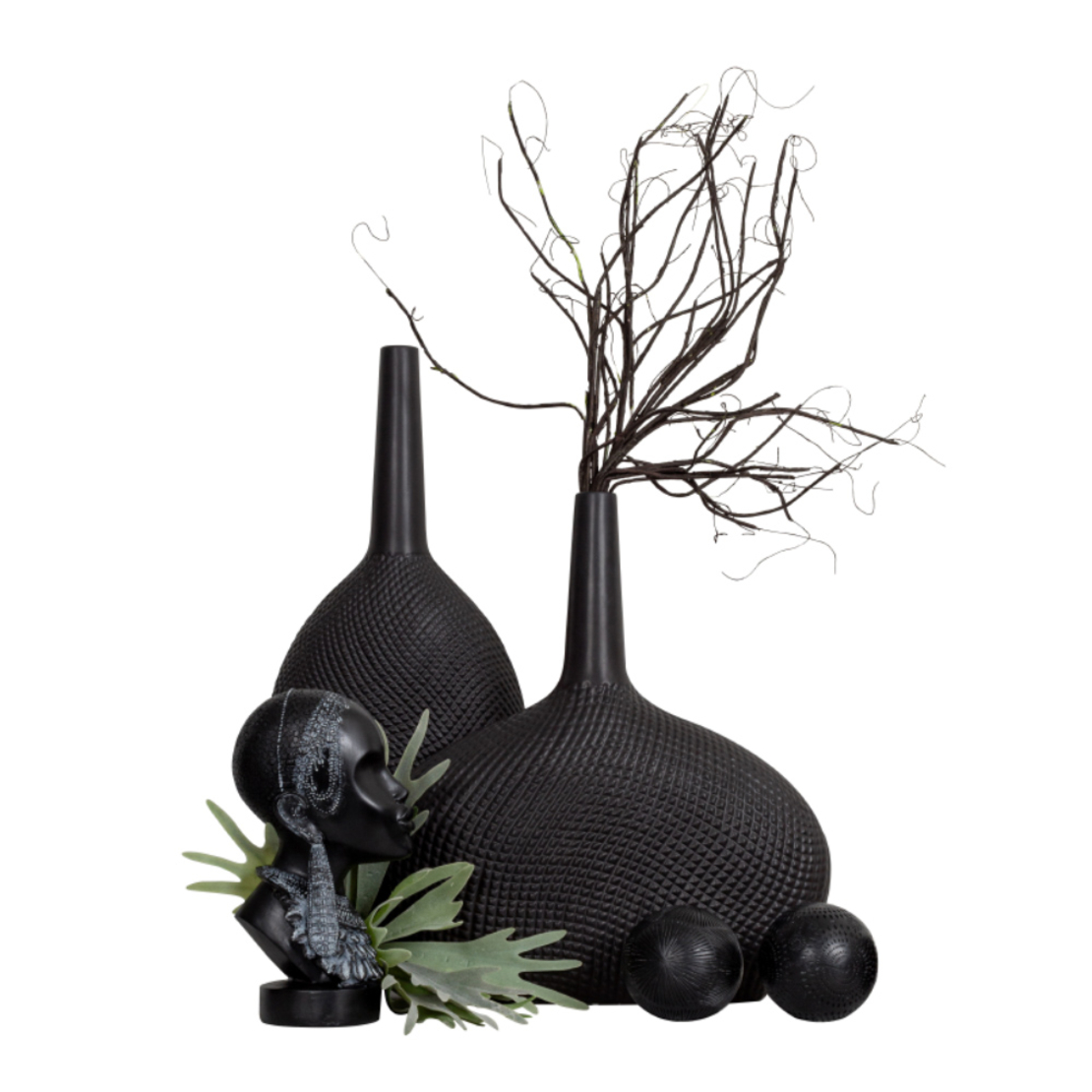 ANAN DECO FACE POLYRESIN BLACK 16x13,5xH29cm PRC