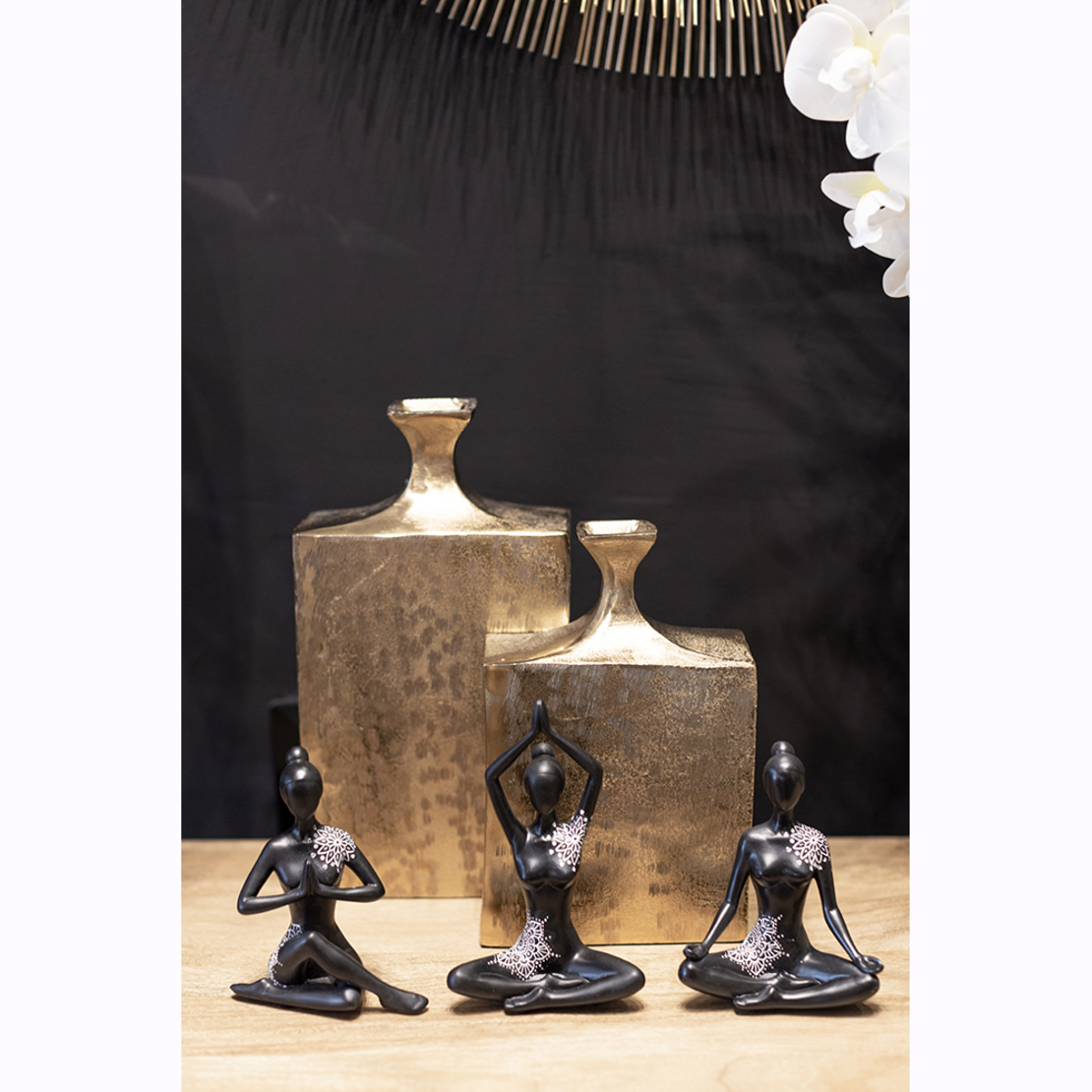 FLASCHE VASE ALUMINIUM GOLD 19x10xH36cm IN
